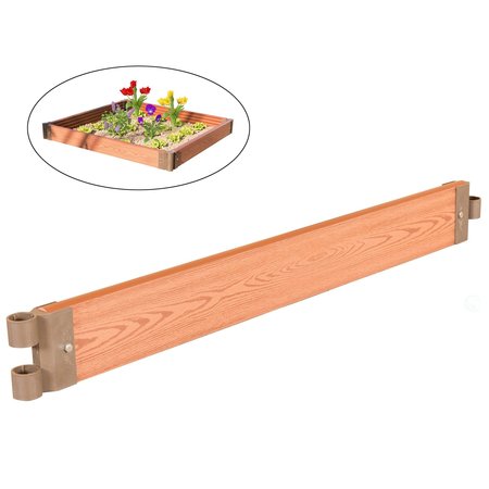 Gardenised Classic Traditional Durable Wood- Look Raised Outdoor Garden Bed Flower Planter Box, Single 48 inch QI004007L